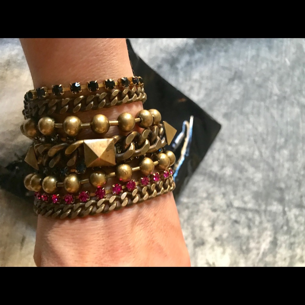 matte gold layered bracelet